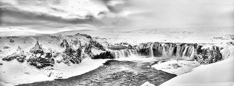 Frozen Godafoss Waterfall, Iceland