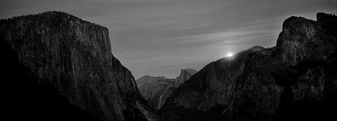 Full Moon with El Capitan and Half Dome, Yosemite, USA